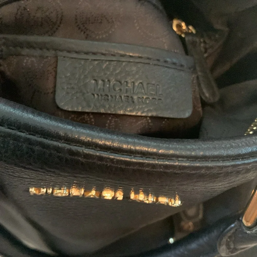 Michael Kors soft black leather shoulder bag